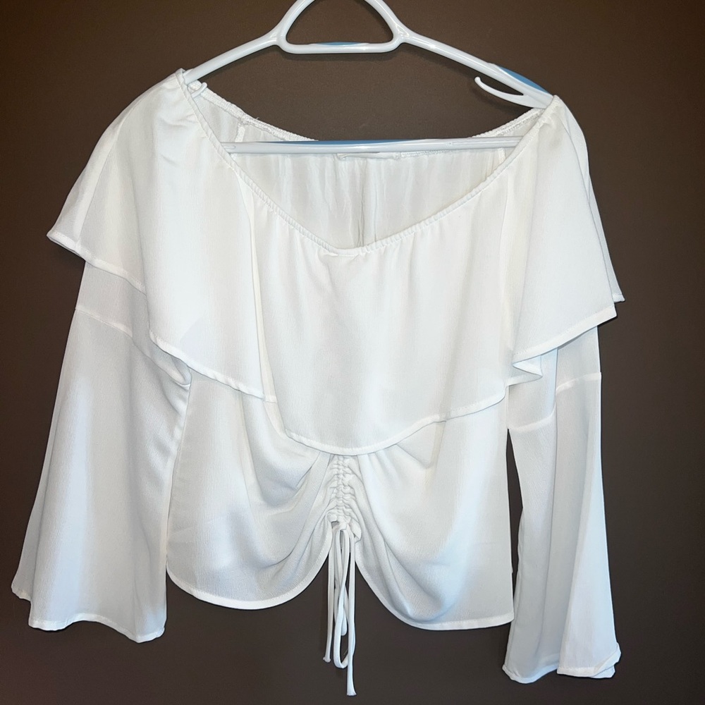 White off the shoulder flowy top